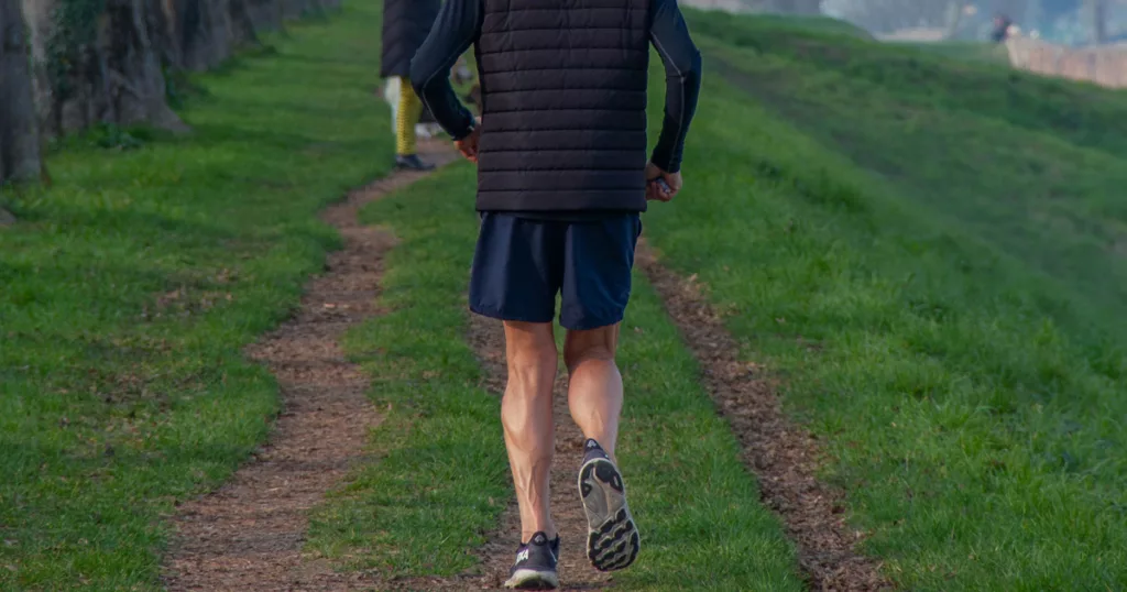 A man ready to go for a walk.